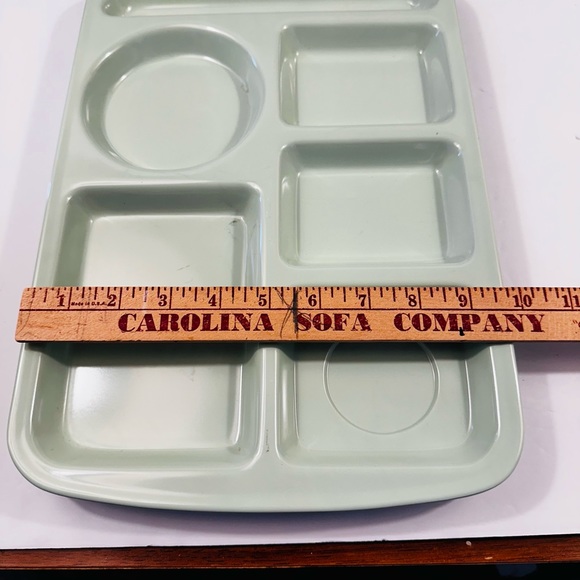 Vintage ADCRAFT  Melamine School Cafeteria Lunch Trays Set Of 2 Mint Green - Picture 6 of 6
